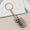 Cute Flocking Animals Cartoon Cats Shape Keychain Resin Dolls Beads Pendant Diy Jewelry Schoolbag Garment Accessories Gift B394