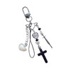 Phone Charm Strap Y2K Keychain Kawaii-Cute Pendant Jewelry Keyring Lanyard String Black Cross-Bow Beaded Chain for Women Girl