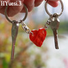 2pcs/Set Brick Matching Heart Keychain Separable Love Building Block Keyrings For Women Men Valentine'S Day Birthday Gifts