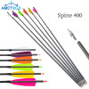 6/12pcs Carbon Arrows 35 Inches Spine 400 ID 6.2mm Archery Arrows for