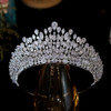 Luxury Wedding Crystal Headband Queen Crowns Big Tiaras Hair Jewelry Accessories Women Cubic Zirconia Headwear Bridal Diadem