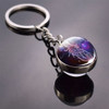 12 Constellation Key Chain Luminous Double Sided Glass Ball Pendant 12 Zodiac Key Chain Fashion Birthday Gift for Men and Women