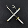 Mini Roronoa Zoro Samurai Sword Keychain Anime Scabbard Key Ring Katana Buckle Key Chain for men women Cosplay Toy Jewelry Gift