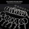 20/100pcs Metal Blank Keyring Keychain Split Rings Keyfob Key Rings Lobster Clasp Key Chain Key Pendant Stainless Steel Rings