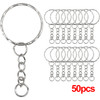 20/100pcs Metal Blank Keyring Keychain Split Rings Keyfob Key Rings Lobster Clasp Key Chain Key Pendant Stainless Steel Rings