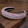 Gorgeous Pink Crystal Princess Padded Headbands Rhinestone Baroque Handmade Hairbands For Women Hair Jewelry Girls Wedding