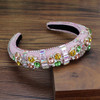 Gorgeous Pink Crystal Princess Padded Headbands Rhinestone Baroque Handmade Hairbands For Women Hair Jewelry Girls Wedding