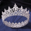 Baroque Crystal Wedding Crown Hair Jewelry Bridal Headdress Queen King Bride Tiaras Circle Diadem for Party Head Ornaments