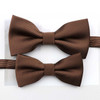 Solid Brown Sage Green Navy Polyester Adult Kid Bowtie Sets Women Men Suit Butterfly Wedding Party Dinner Cravat Gift Accessory