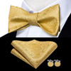 Dropshipping Jacquard Silk Mens Self Bow Tie Hanky Cufflinks Set Male Butterfly Knot Bowtie Wholesale for Male Wedding Business