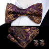 Dropshipping Jacquard Silk Mens Self Bow Tie Hanky Cufflinks Set Male Butterfly Knot Bowtie Wholesale for Male Wedding Business