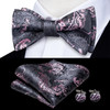 Dropshipping Jacquard Silk Mens Self Bow Tie Hanky Cufflinks Set Male Butterfly Knot Bowtie Wholesale for Male Wedding Business