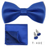 Bowtie Set 3pcs Solid Color Bow Tie For Men Pocket Square Shirts Cufflinks Neck Butterfly Suit For Business Wedding Decorate tie