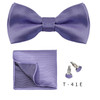 Bowtie Set 3pcs Solid Color Bow Tie For Men Pocket Square Shirts Cufflinks Neck Butterfly Suit For Business Wedding Decorate tie