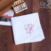 5Pcs/Set 11x11 Inch Womens Cotton Square Handkerchiefs Floral Embroidered with for Butterfly Lace Corner Pocket Hanky