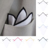 Men Plain White Pocket Square Cotton Handkerchief Organic White Hankies Colored Edge Solid Color Soft