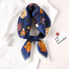 70*70cm Fashion Silk Satin Hair Scarf Women Handkerchief Printed Female Square Head Bandana Small Neck Muffler Hijab Lady Girl