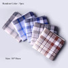 5Pcs Square Plaid Stripe Handkerchiefs Hanky Pocket Cotton Towel Men Classic Vintage Pocket Hankies Vintage For Wedding Party