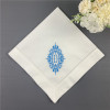 Set of 12 Excellent Monogrammed Dinner Napkins White Hemstitch Linen Table Napkins 20x20" Ladder Embroidered Initial Tea Napkin