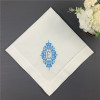 Set of 12 Excellent Monogrammed Dinner Napkins White Hemstitch Linen Table Napkins 20x20" Ladder Embroidered Initial Tea Napkin