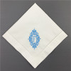 Set of 12 Excellent Monogrammed Dinner Napkins White Hemstitch Linen Table Napkins 20x20" Ladder Embroidered Initial Tea Napkin