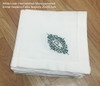 Set of 12 Fshion Monogrammed Dinner Napkins White linen Hemstitch Table Napkins 20"x20"Ladder Embroidered Initial P Tea Napkins