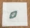 Set of 12 Fshion Monogrammed Dinner Napkins White linen Hemstitch Table Napkins 20"x20"Ladder Embroidered Initial P Tea Napkins