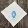 Set of 12 Fashion Monogrammed Dinner Napkins White Hemstitch Linen Table Napkins 20x20-inch Ladder Embroidery Letter Tea Napkin