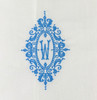 Set of 12 Fashion Monogrammed Dinner Napkins White Hemstitch Linen Table Napkins 20x20-inch Ladder Embroidery Letter Tea Napkin