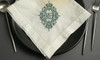 Set of 12 Fashion Monogrammed Dinner Napkins Hemstitch Linen Table Napkins 20"x20"Ladder Embroidered Initial GA Together