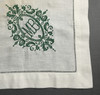 Set of 12 Fashion Monogrammed Dinner Napkins Hemstitch Linen Table Napkins 20"x20"Ladder Embroidered Initial GA Together