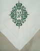 Set of 12 Fashion Monogrammed Dinner Napkins Hemstitch Linen Table Napkins 20"x20"Ladder Embroidered Initial GA Together