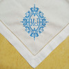 Set of 12 Fashion Monogrammed Dinner Napkins Hemstitch Linen Table Napkins 20"x20"Ladder Embroidered Initial GA Together