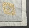 Set of 12 Fashion Monogrammed Dinner Napkins Hemstitch Linen Table Napkins 20"x20"Ladder Embroidered Initial GA Together