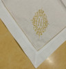 Set of 12 Fshion Monogrammed Dinner Napkins White linen Hemstitch Table Napkins 20"x20"Ladder Embroidered Initial N Tea Napkins