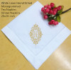 Set of 12 Fshion Monogrammed Dinner Napkins White linen Hemstitch Table Napkins 20"x20"Ladder Embroidered Initial N Tea Napkins