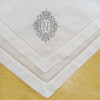 Set of 12 Monogrammed Dinner Napkins White Hemstitch Table Napkin 20"x20"Ladder Color Embroidered Initial N Tea Napkins