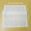 Set of 12 Fashion Handkerchief Towels White Linen Table Napkins Hemstitched Placemats/Table Cloths with Embroidered Dots