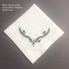 Set of 12 Handkerchiefs Dinner Napkins Hemstitched Border White Linen Faabric Cloth Table Napkin Embroidered Floral 20x20-inch