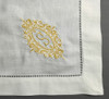 Set of 12 Monogrammed Dinner Napkins 20*20-inch White linen Hemstitch Table Napkins Ladder Embroidered Initial S Tea Napkins