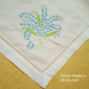 Set of 12 Handkerchiefs Fabric linen Hemstitched Borde Table Napkin Ladder Embroidery Lily Flower Dinner Napkins 18x18/20x20inch