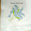 Set of 12 Handkerchiefs Fabric linen Hemstitched Borde Table Napkin Ladder Embroidery Lily Flower Dinner Napkins 18x18/20x20inch