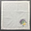 Set of 12 Handkerchiefs Dinner Napkins white Hemstitched linen Table Napkins/ Placemats/ Towels with Color Embroidered Floral