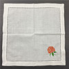 Set of 12 Fashion Wedding Napkins white Hemstitched linen Table Napkin with Color Embroidered Floral Dinner Napkins 18x18-inch