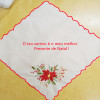 Set of 12 Handkerchiefs White Cotton Cloth Fabric Hankies Scalloped Edges Hanky Phrase Embroidered Floral 12"x12"