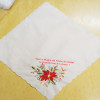 Set of 12 Handkerchiefs White Cotton Cloth Fabric Hankies Scalloped Edges Hanky Phrase Embroidered Floral 12"x12"