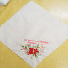 Set of 12 Handkerchiefs White Cotton Cloth Fabric Hankies Scalloped Edges Hanky Phrase Embroidered Floral 12"x12"
