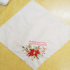 Set of 12 Handkerchiefs White Cotton Cloth Fabric Hankies Scalloped Edges Hanky Phrase Embroidered Floral 12"x12"