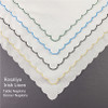 Set of 12 Fshion Table Napkins Dinner Napkins White Irish 100% Linen Tea Napkins with Color Embroidered Scalloped Edges