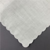 Set of 12 Fshion Table Napkins Dinner Napkins White Irish 100% Linen Tea Napkins with Color Embroidered Scalloped Edges